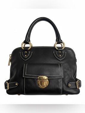 Marc Jacobs Black Venetia Calf Leather Satchel ✨